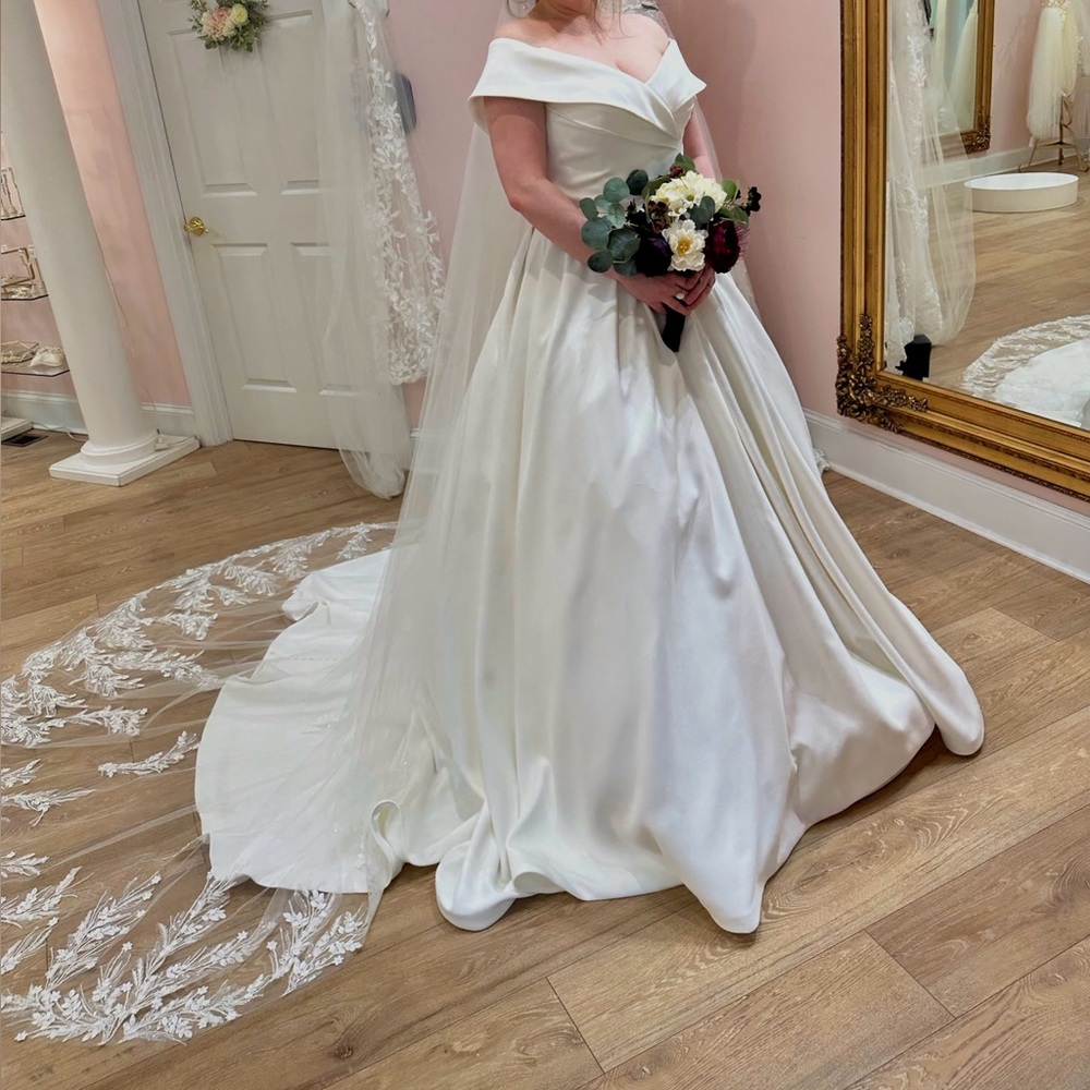 Sophia & Camilla Off-Shoulder White Wedding Dress